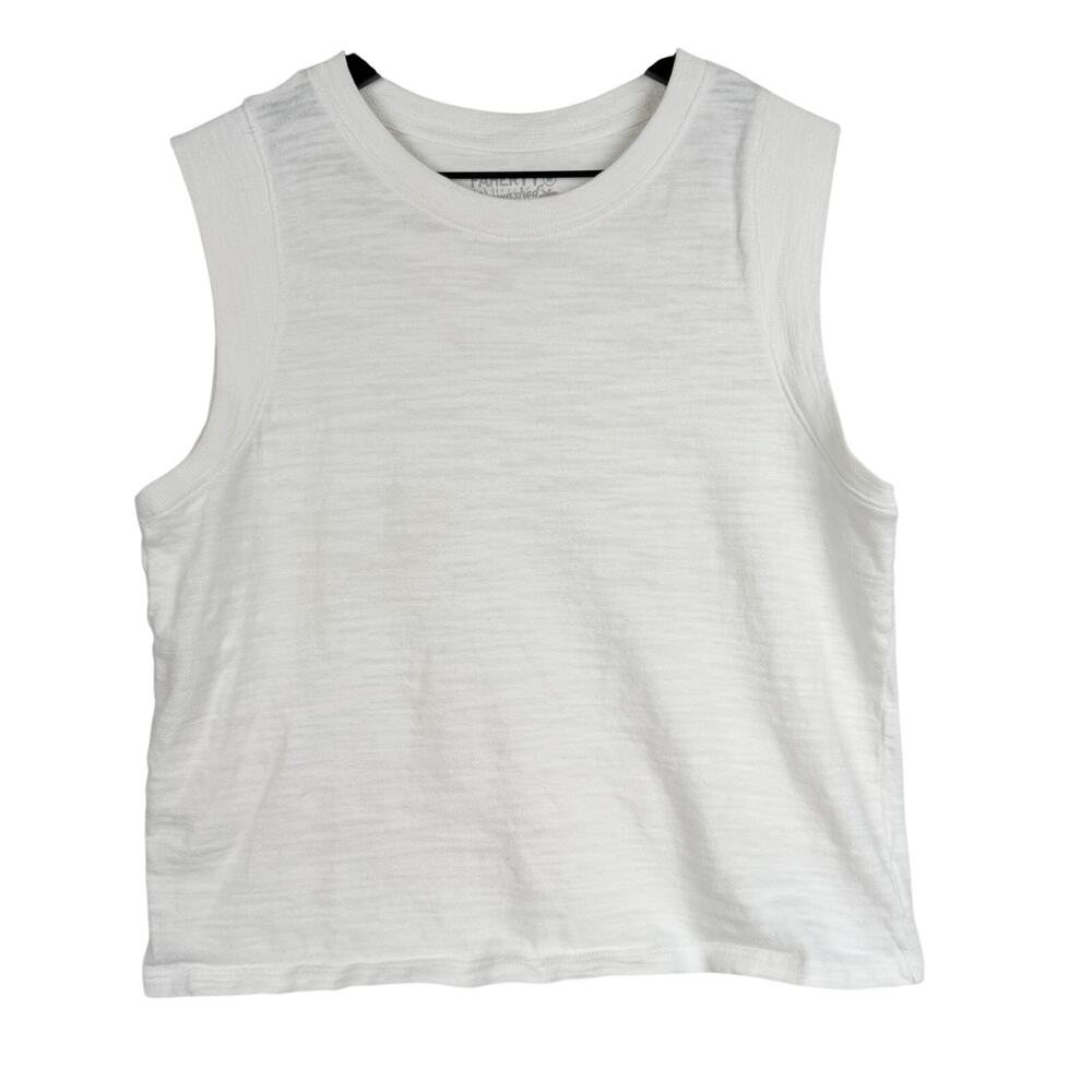 Faherty Womens Sunwashed Organic Cotton Muscle Tank Top White - M